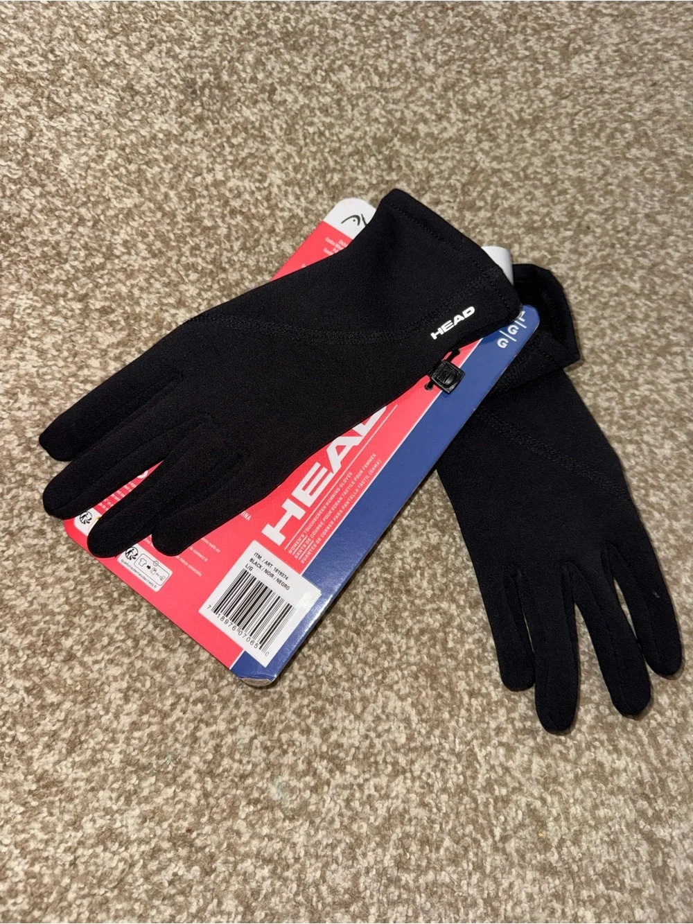 HEAD Black Touchscreen Running Gloves